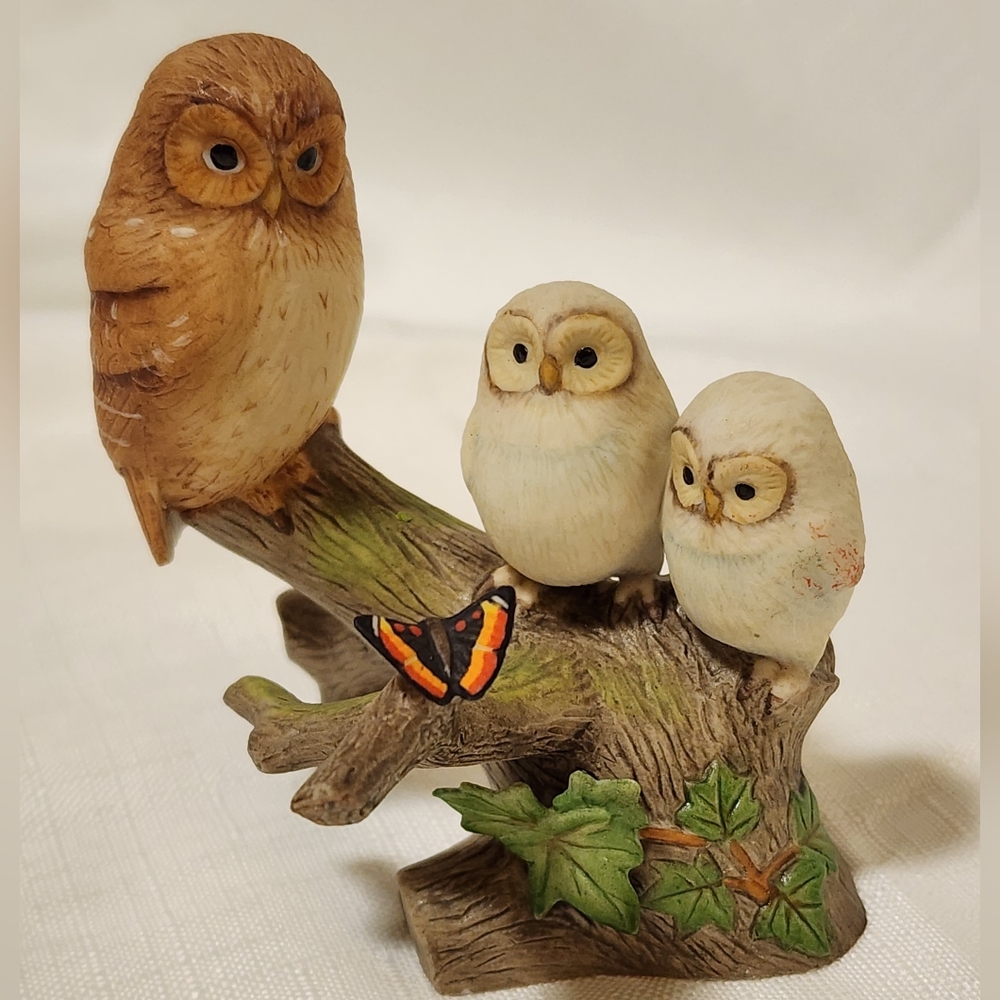 A Country Church in March Peter Barrett 1984 Franklin Mint Porcelain Owls